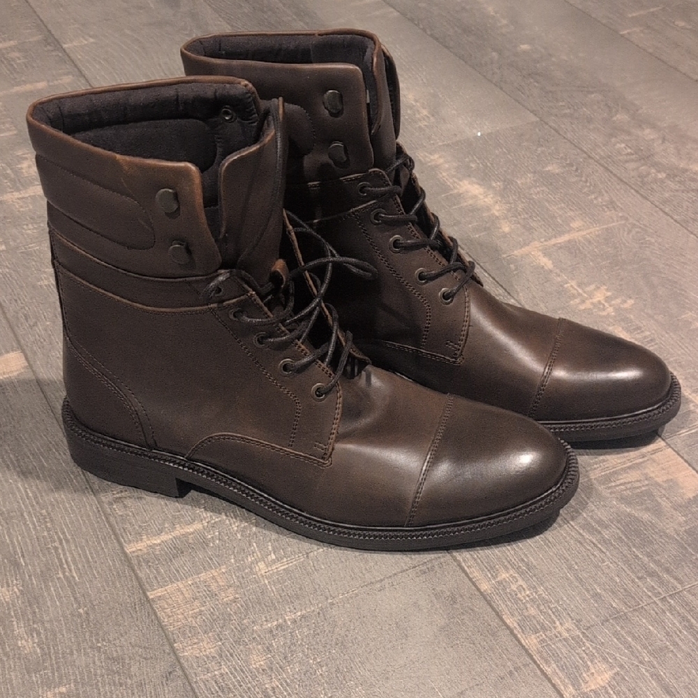 Reaction Kenneth Cole Dark Brown Lace-Up Boots